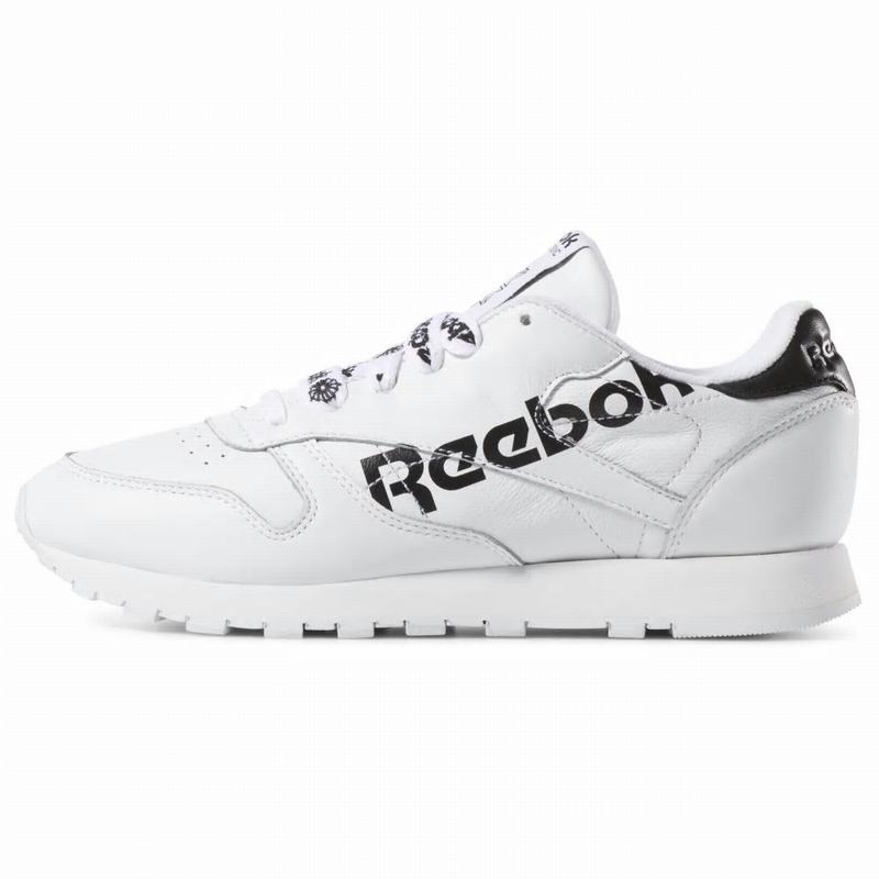 Reebok Classic Leather Tenisky Damske - Biele/Čierne CS1439FI